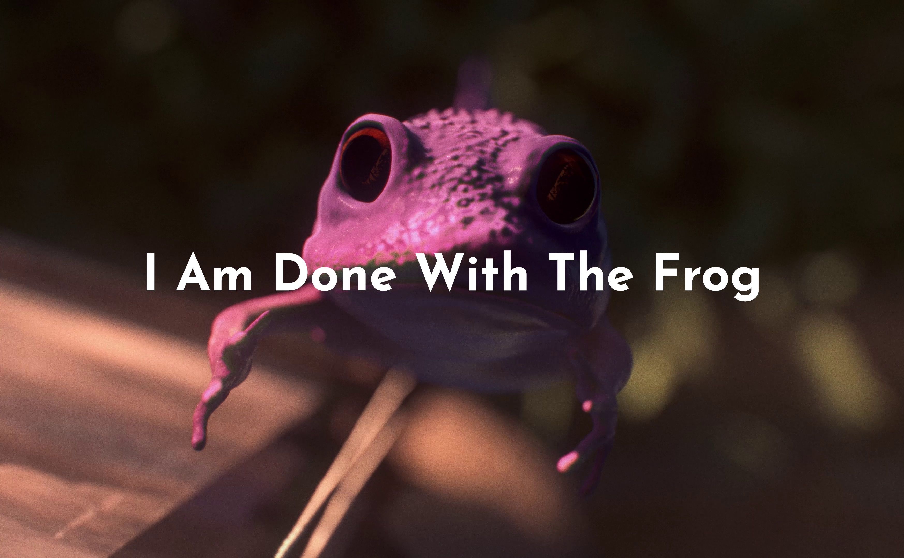 I Am Done With The Frog (2024) My first music video. Song and 3D animation by me.